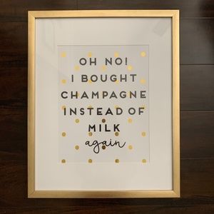 Gold framed art: Oh No! I bought champagne...